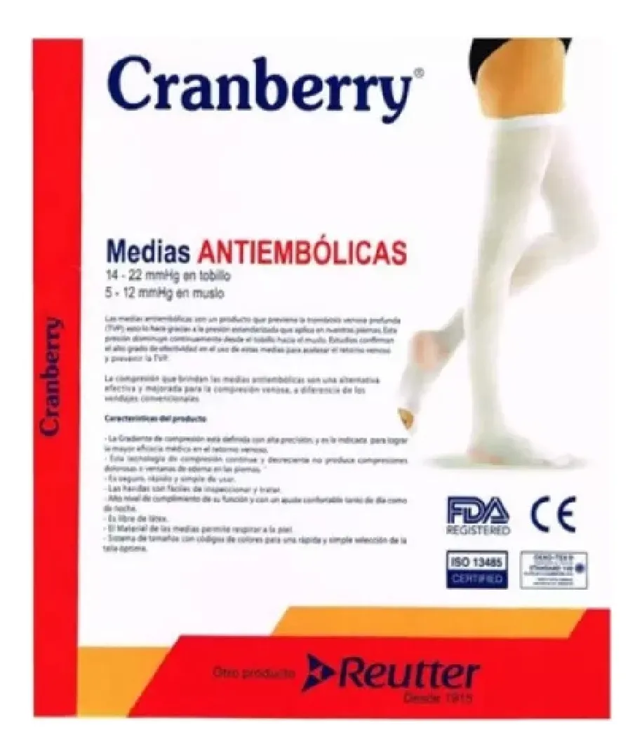 MEDIAS ANTIEMBOLICAS TALLA XL CRANBERRY TROMBOSIS VENOSA - 3