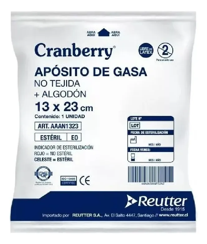 APÓSITO GASA ALGODON ESTÉRIL 13X23 (NO TEJIDA) PACK X 10UNI COLOR BLANCO - 1