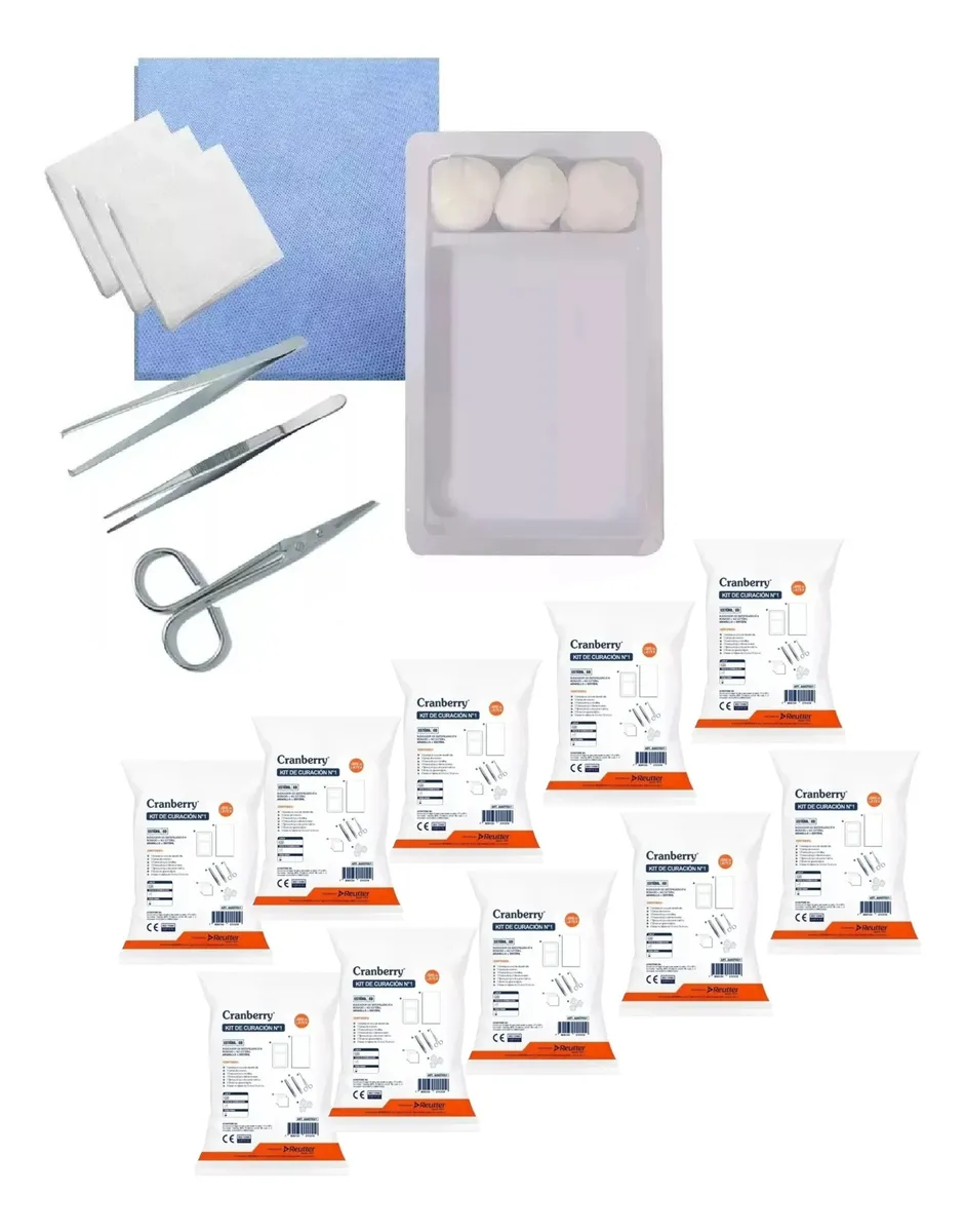 KIT DE CURACIÓN DESECHABLE N°1 CRANBERRY 10 UNIDADES - 1