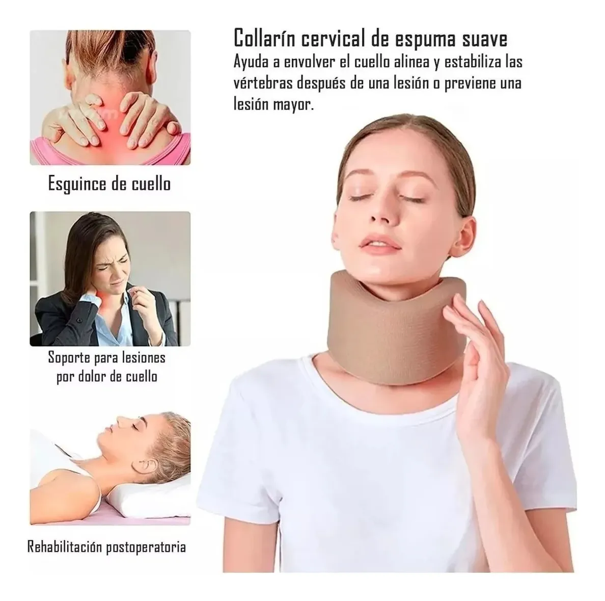 CUELLO COLLARIN CERVICAL BLANDO SOPORTE ORTOPEDICO L / M / S - 5