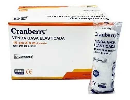 VENDA GASA ELASTICADA BLANCA CRANBERRY 10CM X 4MTS 20 UNDS - 2