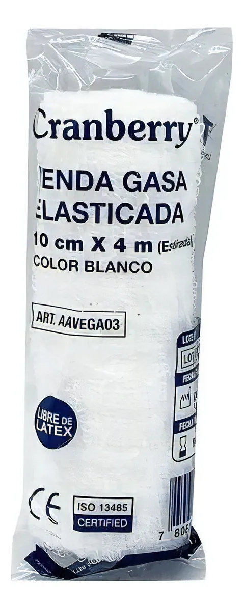 VENDA GASA ELASTICADA BLANCA CRANBERRY 10CM X 4MTS 20 UNDS - 3
