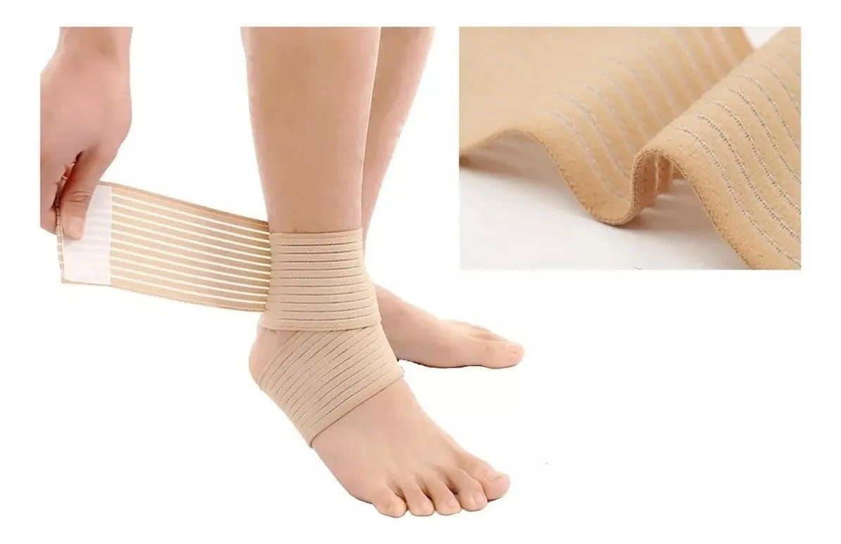 2 VENDAS ELÁSTICAS DE COMPRESIÓN PARA TOBILLO CODO RODILLA - 1