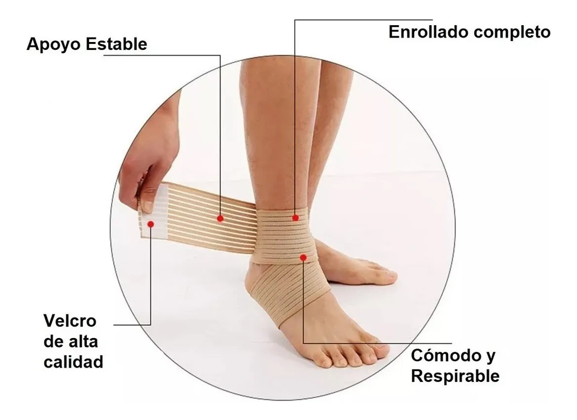 2 VENDAS ELÁSTICAS DE COMPRESIÓN PARA TOBILLO CODO RODILLA - 3