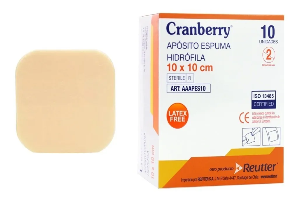CRANBERRY APOSITO ESPUMA HIDROFILICA BEIGE 1 CAJA DE 10 UNIDADES - 1