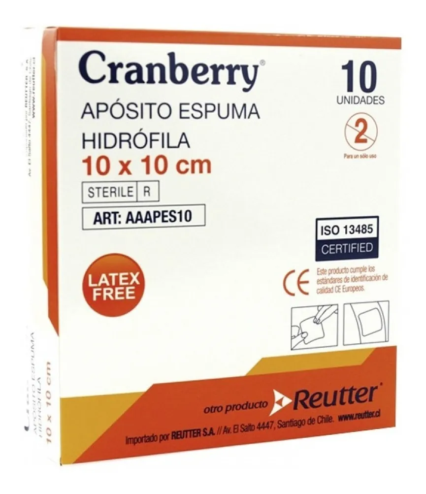 CRANBERRY APOSITO ESPUMA HIDROFILICA BEIGE 1 CAJA DE 10 UNIDADES - 3