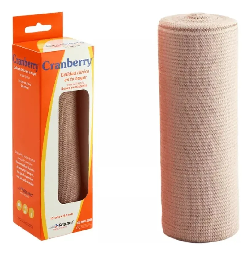 VENDA ELÁSTICA SUAVE Y RESISTENTE 15CM X 4.5MTRS CRAMBERRY - 1