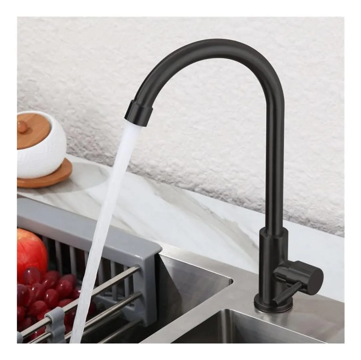 LLAVE LAVACOPAS NEGRO MATE AGUA FRIA O CALIENTE NOTTE TAUMM - 2