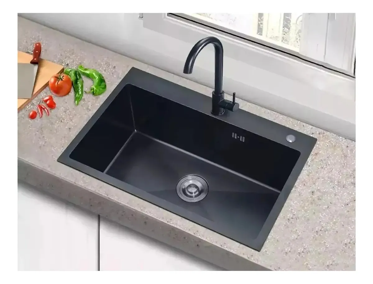 LLAVE LAVACOPAS NEGRO MATE AGUA FRIA O CALIENTE NOTTE TAUMM - 4