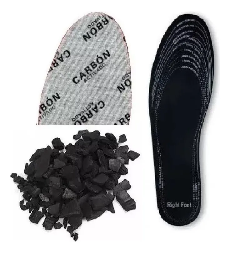 PAR PLANTILLAS CARBON ACTIVADO ANTIBACTERIALES TALLA 32 A 45 COLOR NEGRO TAMAÑO DE LA PLANTILLA 32-4 - 1
