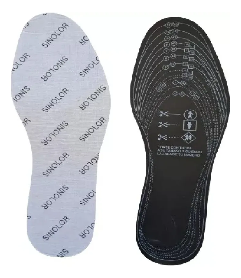 PAR PLANTILLAS CARBON ACTIVADO ANTIBACTERIALES TALLA 32 A 45 COLOR NEGRO TAMAÑO DE LA PLANTILLA 32-4 - 2