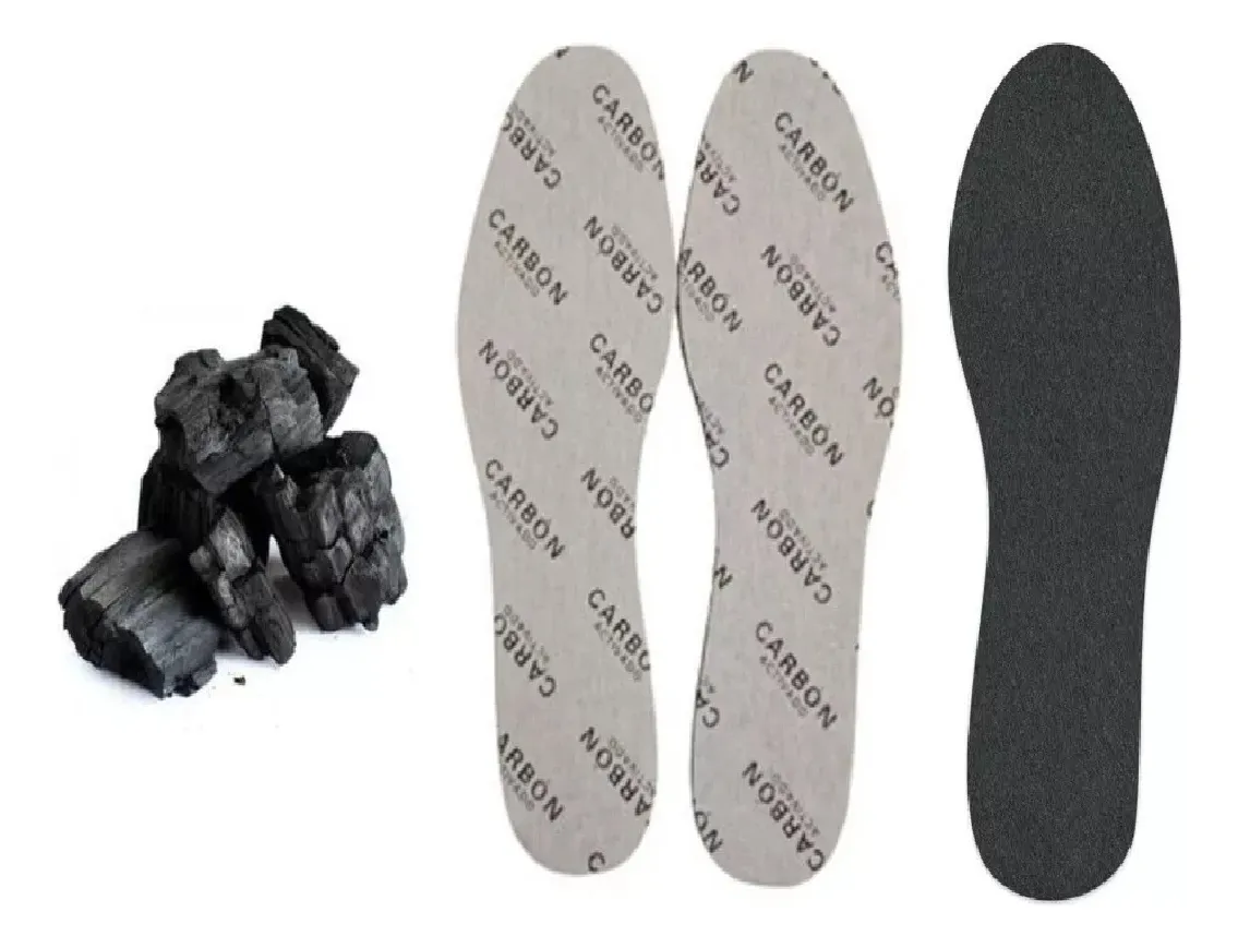 PAR PLANTILLAS CARBON ACTIVADO ANTIBACTERIALES TALLA 32 A 45 COLOR NEGRO TAMAÑO DE LA PLANTILLA 32-4 - 3