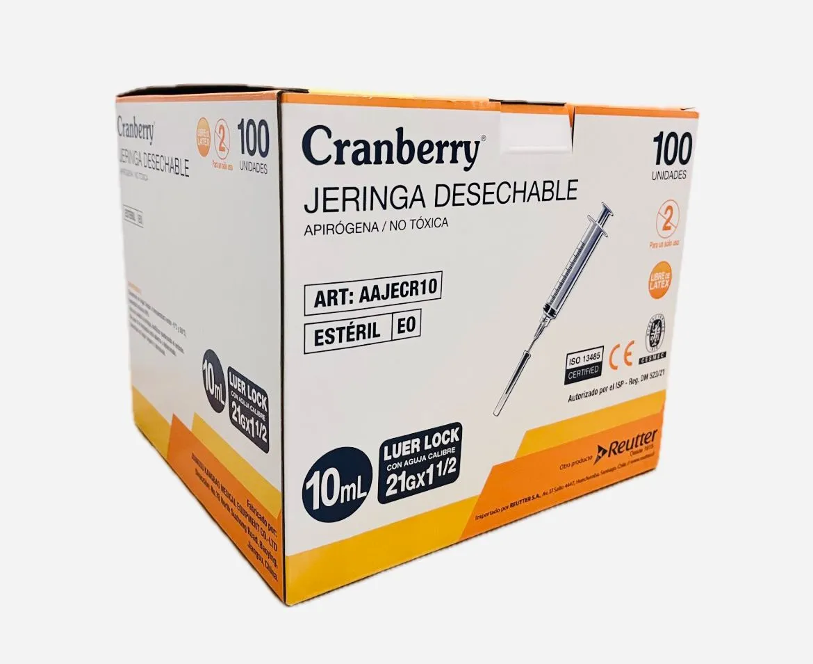 JERINGA DESECHABLE LUER LOCK 10CC 21G X 1 1/2 CAJA 100 UNID - 2