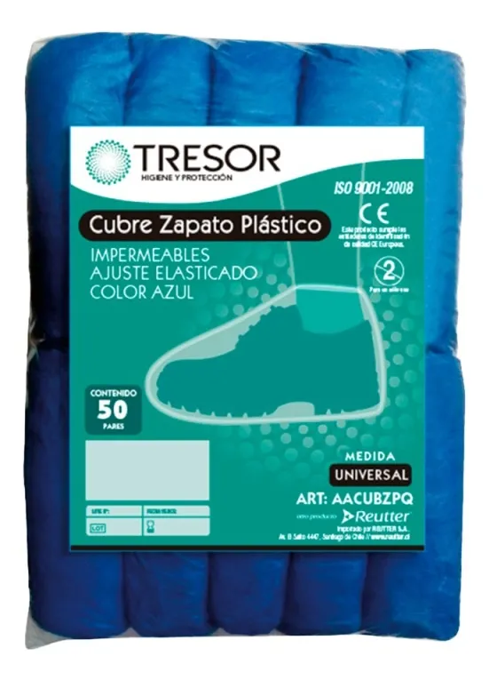 CUBRE ZAPATO TRESOR 100 UNIDADES ANTIDESLIZANTE IMPERMEABLE - 4