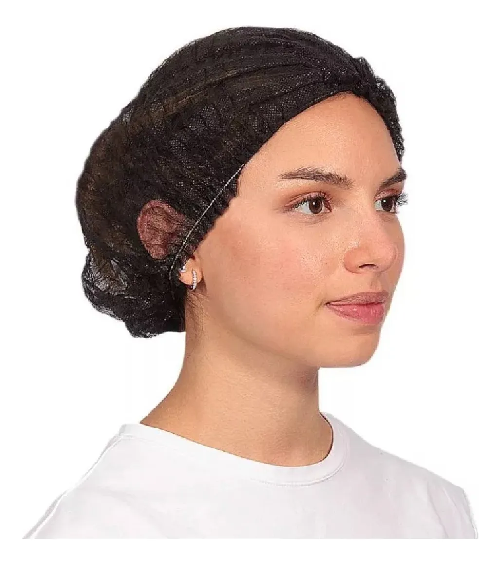 COFIA NEGRO GORRO CLIP DOBLE ELASTICO DESECHABLE 100 UNI - 1