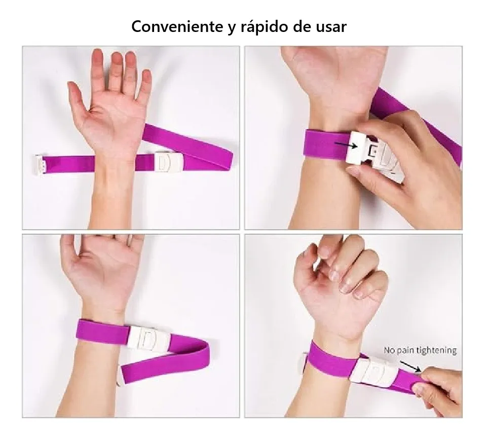 TORNIQUETE LIGADURA ELASTICO HEBILLA MUESTRAS MEDICAS ROJO - 2