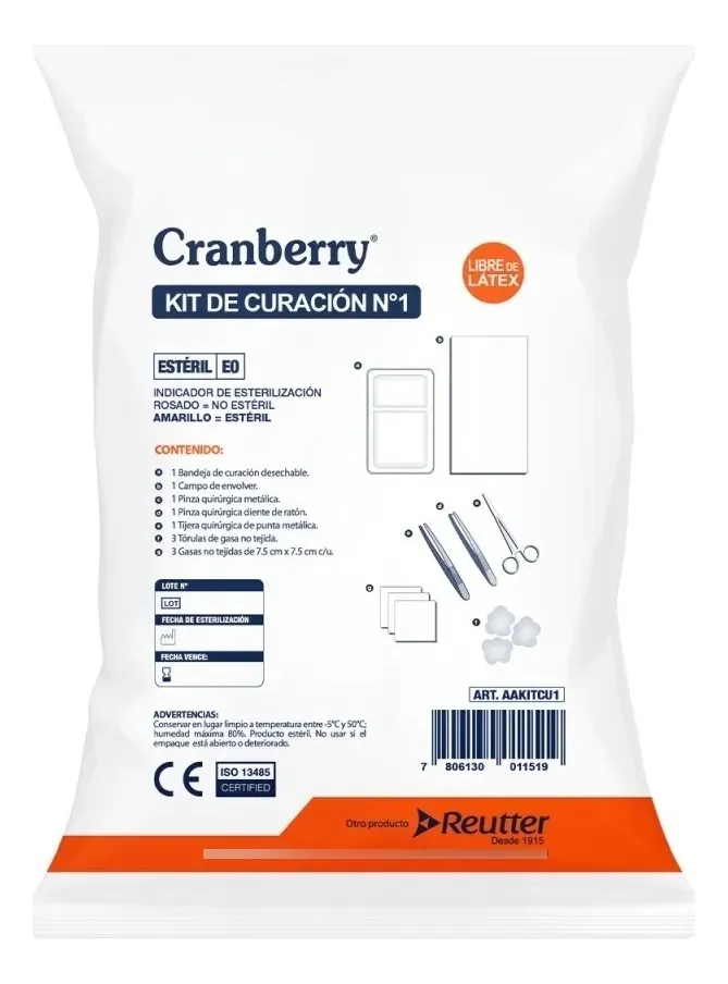 KIT DE CURACIÓN DESECHABLE N°1 CRANBERRY 5 UNIDADES - 4