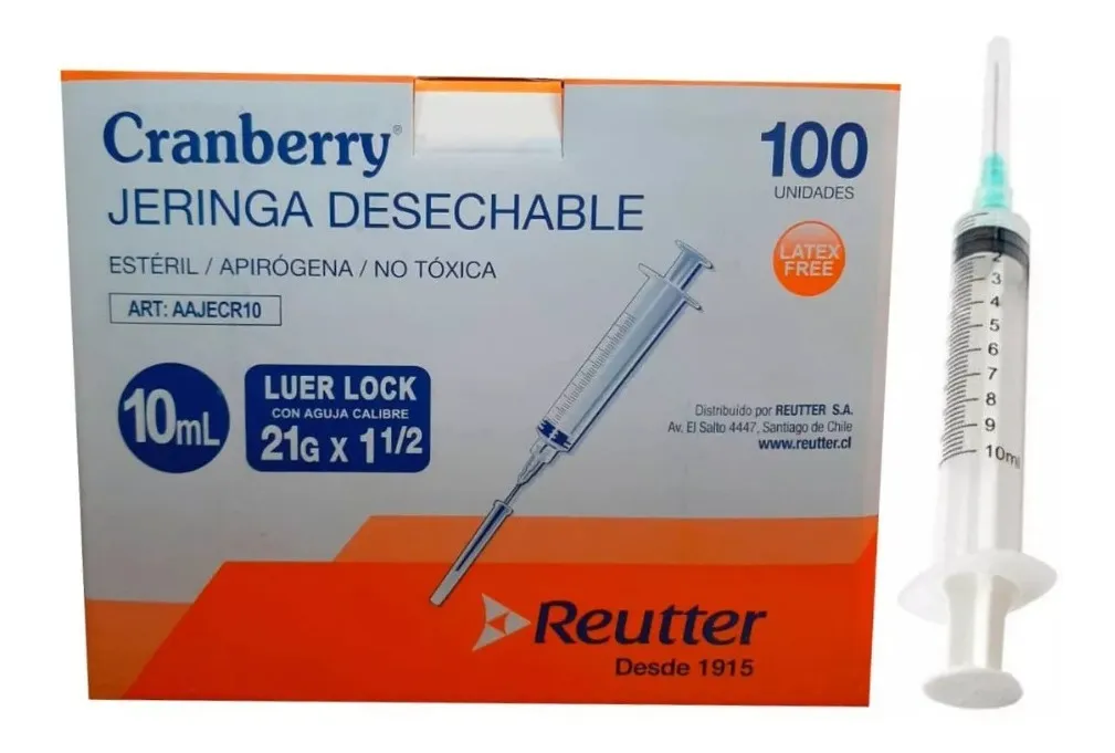 JERINGA DESECHABLE LUER SLIP 10CC 21G X 1 1/2 CAJA 100 UNID - 4