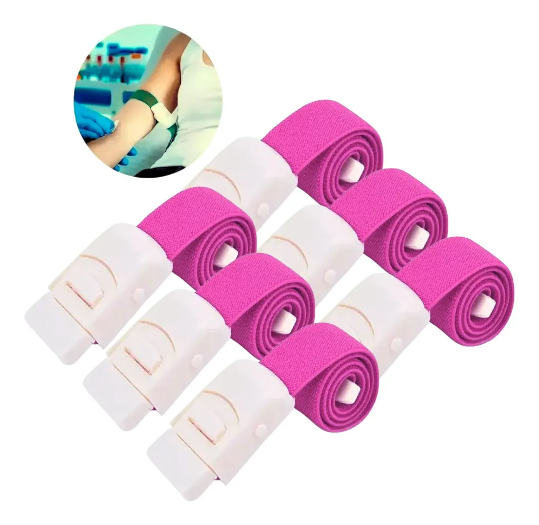 TORNIQUETE LIGADURA ELASTICO HEBILLA MEDICAS 6 UNID VIOLETA - 1