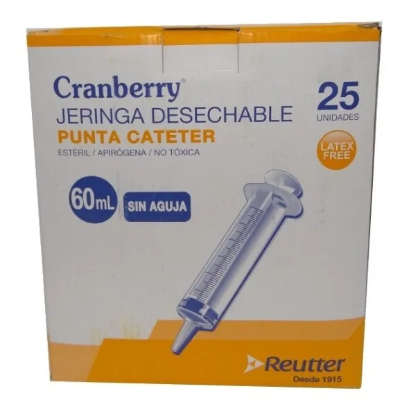 JERINGA 60ML CRANBERRY PUNTA CATETER * 25 UNIDADES CAPACIDAD EN VOLUMEN 60 ML - 2