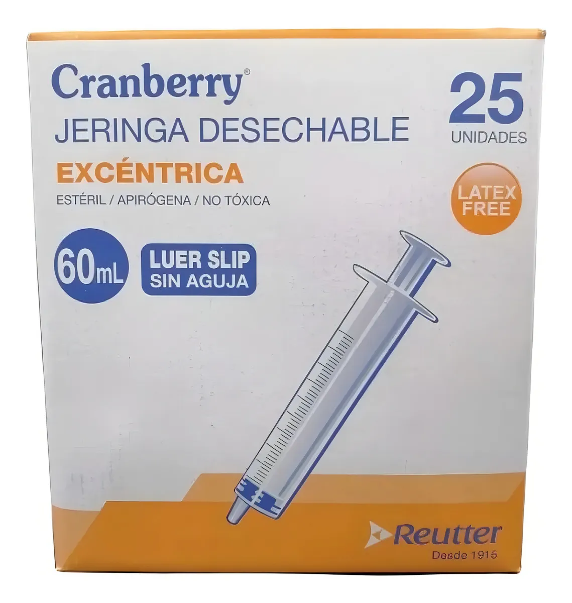 JERINGA EXCÉNTRICA 60ML LUER SLIP SIN AGUJA CAJA 25 UN CAPACIDAD EN VOLUMEN 60 ML - 3
