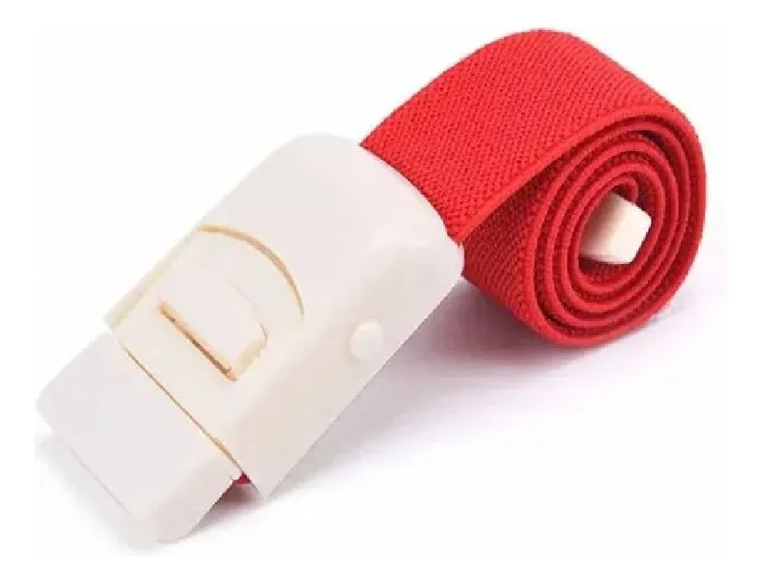 TORNIQUETE LIGADURA ELASTICO HEBILLA MEDICAS ROJO 12 UNIDS - 1