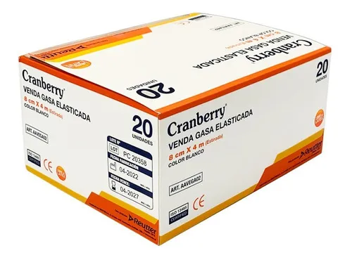 VENDA GASA ELASTICADA 8CM X 4M BLANCO CRANBERRY 20 UNDS - 2