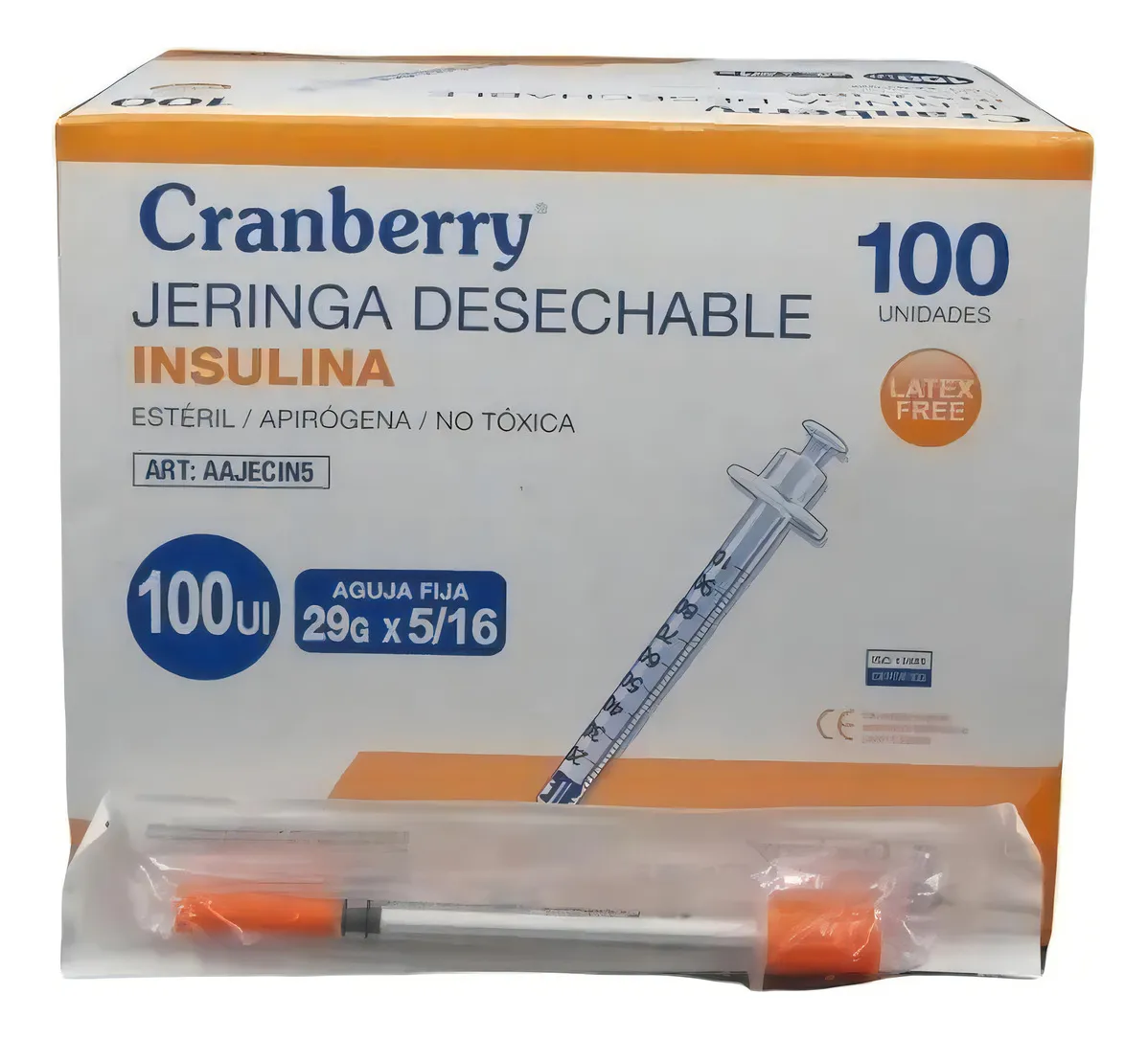 JERINGA INSULINA DESECHABLE CRANBERRY 29G X 5/16 CAJA X100 - 2