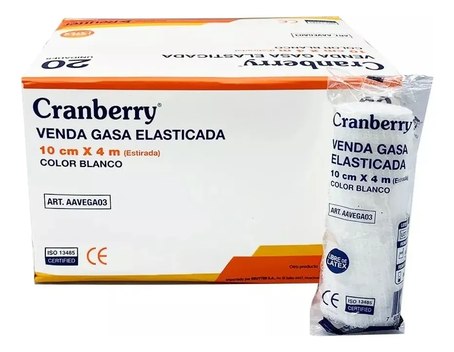 VENDA GASA ELASTICA CRANBERRY DE 10CM X 4CM CAJA X 20 UNID - 1