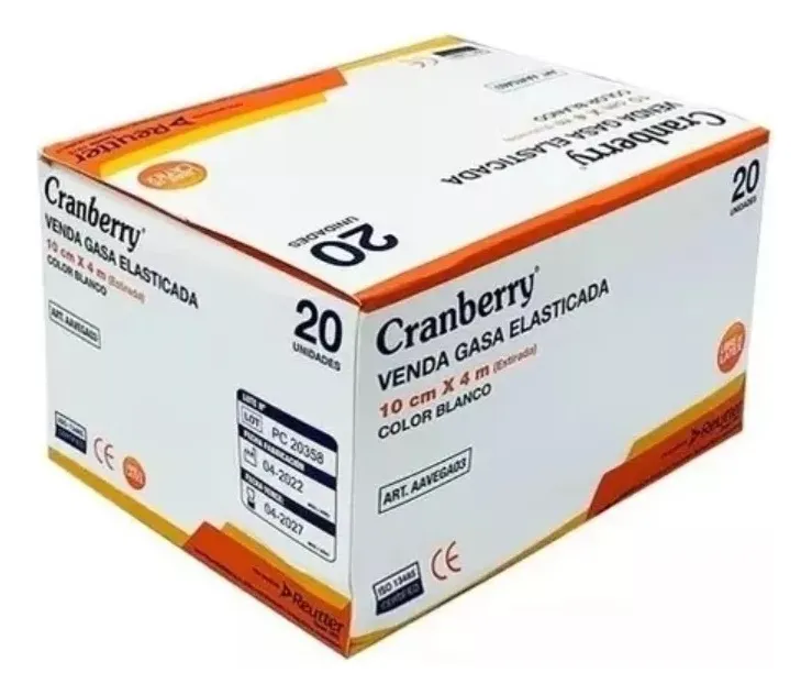 VENDA GASA ELASTICA CRANBERRY DE 10CM X 4CM CAJA X 20 UNID - 5