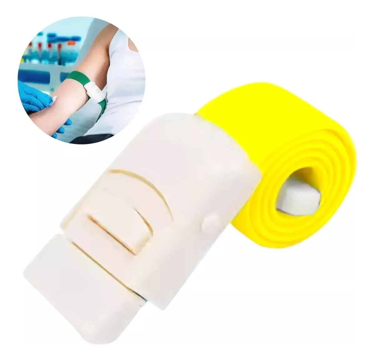 TORNIQUETE LIGADURA ELASTICO CON HEBILLA MUESTRAS MEDICAS - 1