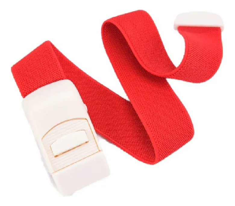 TORNIQUETE LIGADURA ELASTICO HEBILLA MUESTRAS MEDICAS ROJO - 1
