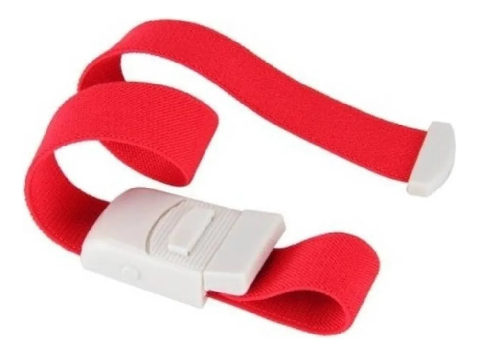 TORNIQUETE LIGADURA ELASTICO HEBILLA MUESTRAS MEDICAS ROJO - 5