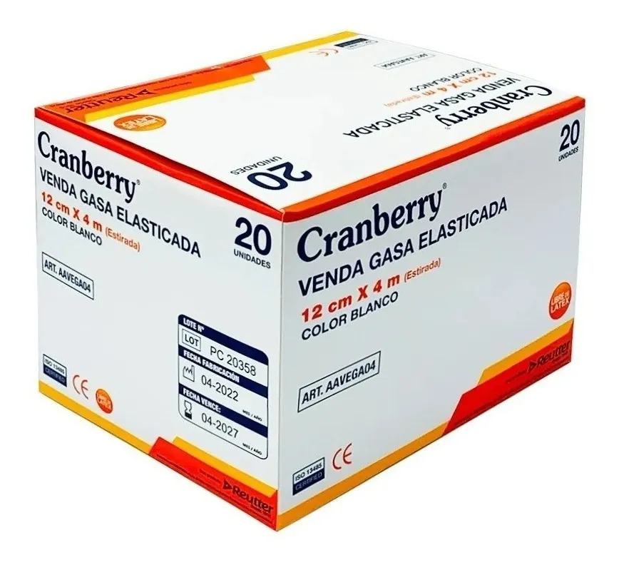 VENDA GASA ELASTICADA 12CM X 4M BLANCO CRANBERRY - 20 UNDS - 2