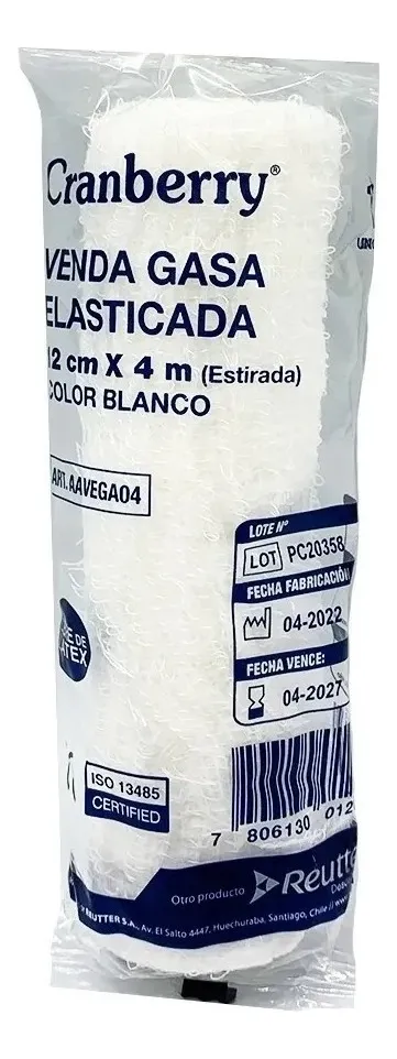 VENDA GASA ELASTICADA 12CM X 4M BLANCO CRANBERRY - 20 UNDS - 5