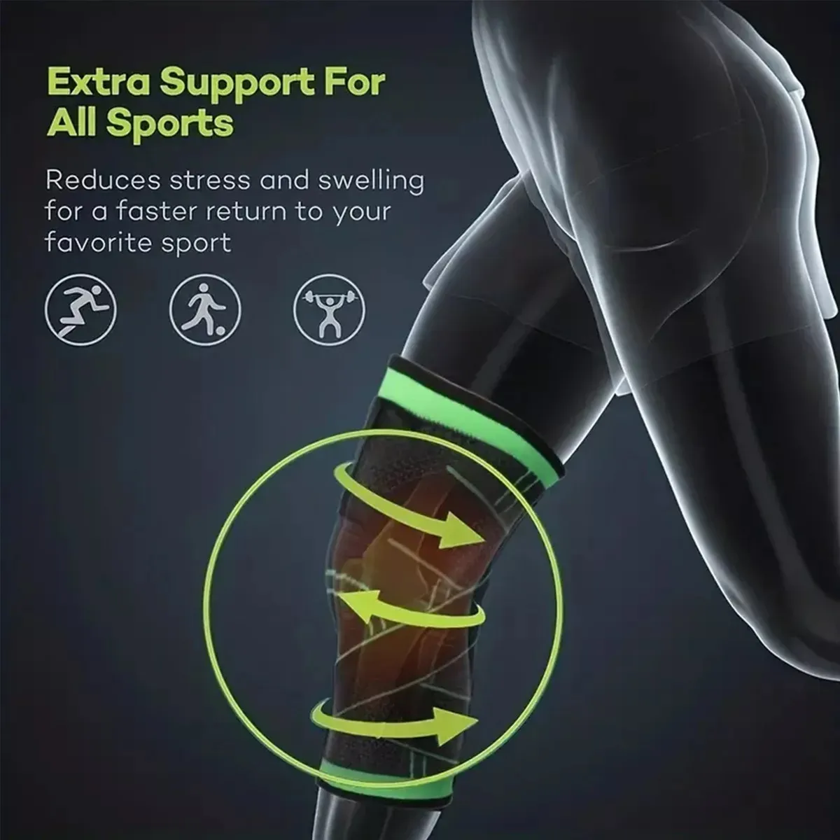 RODILLERA CON VELCRO AJUSTABLE ELÁSTICA COMPRESION UNIDAD - 5