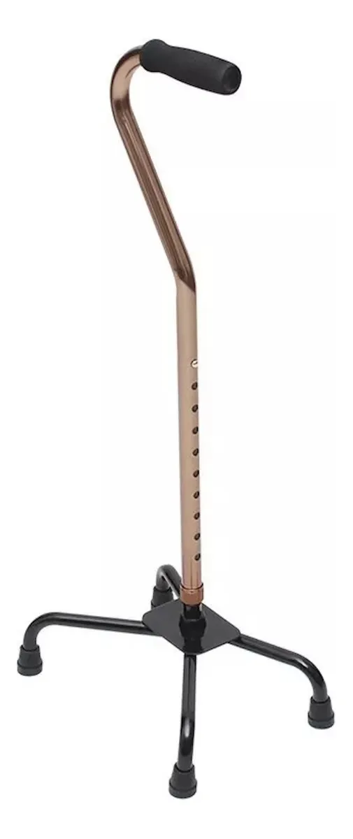 BASTON 4 PATAS CUADRUPLE ORTOPEDICO ALTURA REGULABLE BRONCE - 2