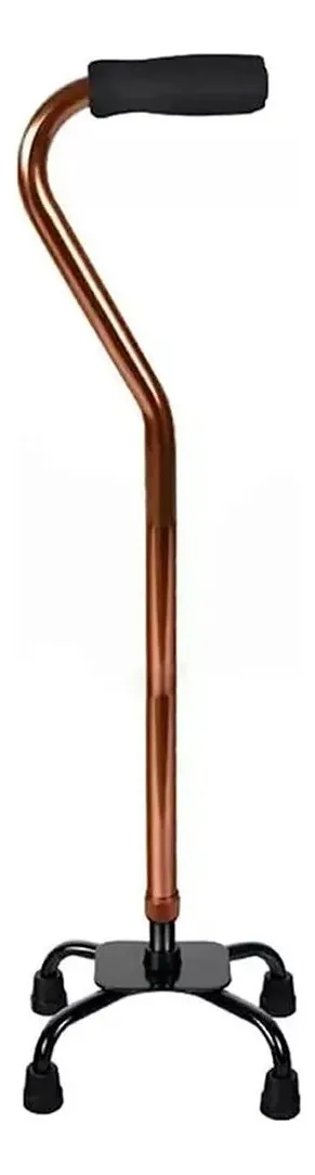 BASTON 4 PATAS CUADRUPLE ORTOPEDICO ALTURA REGULABLE BRONCE - 3