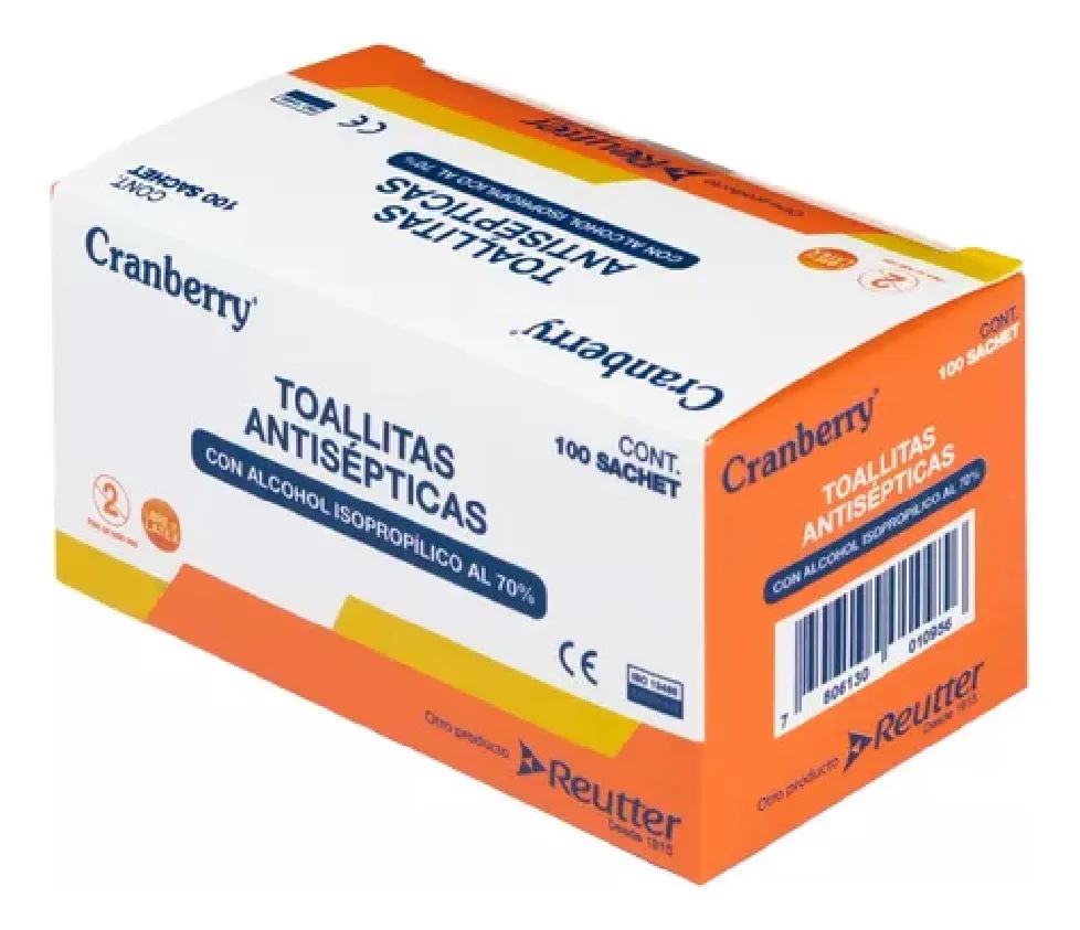 TOALLITAS DESINFECTANTES CON ALCOHOL ISOPROPÍLICO 70% 100UNI - 3