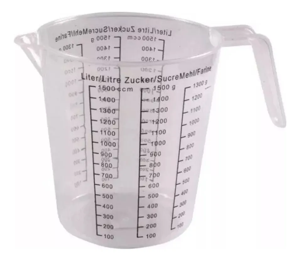 JARRA MEDIDORA 1.5 LITROS COCINA PASTELERÍA PLASTICA - 2