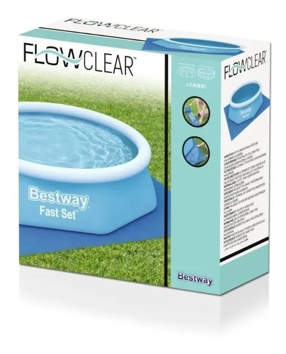 PISO PROTECTOR PILETA BESTWAY 274 X 274 PARA FAST SET COLOR AZUL - 4