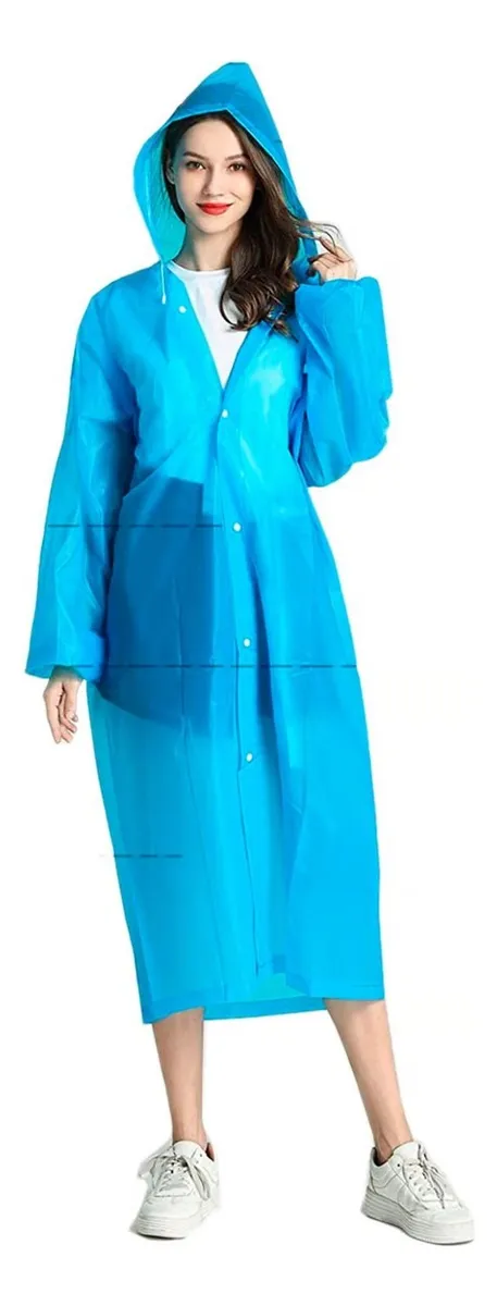 CAPA PONCHO IMPERMEABLE LLUVIA UNISEX ADULTO UNIDAD AZUL - 3