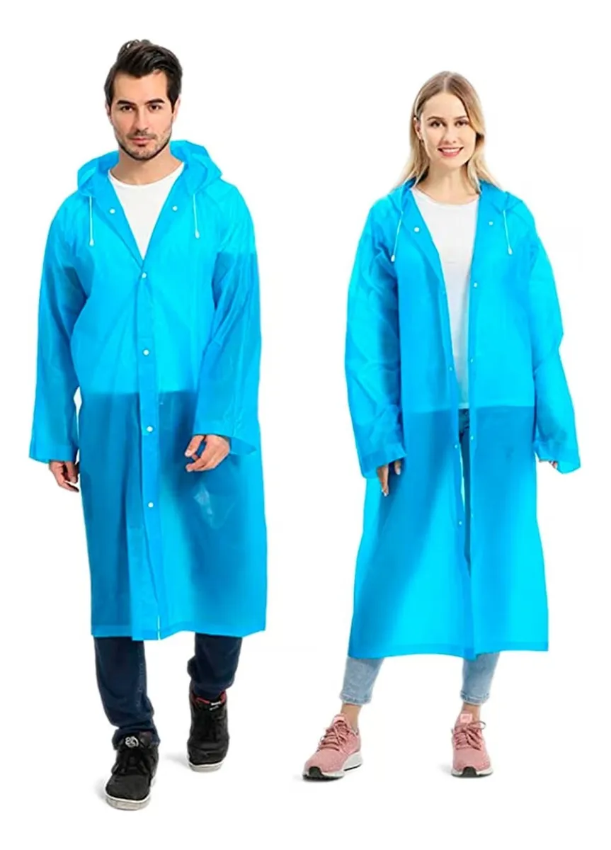 PACK X 5 PONCHO IMPERMEABLE LLUVIA UNISEX ADULTO AZUL - 2