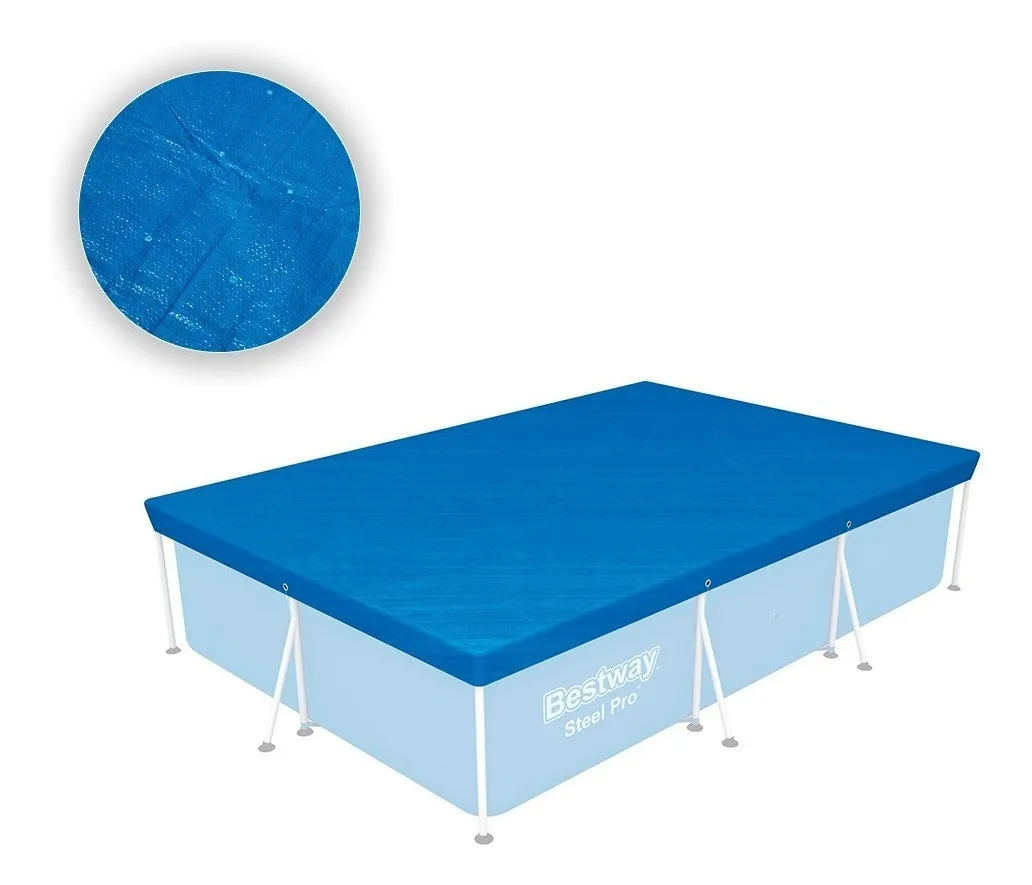 CUBRE PILETA COBERTOR RECTANGULAR BESTWAY 58106 300X201CM AZUL - 3