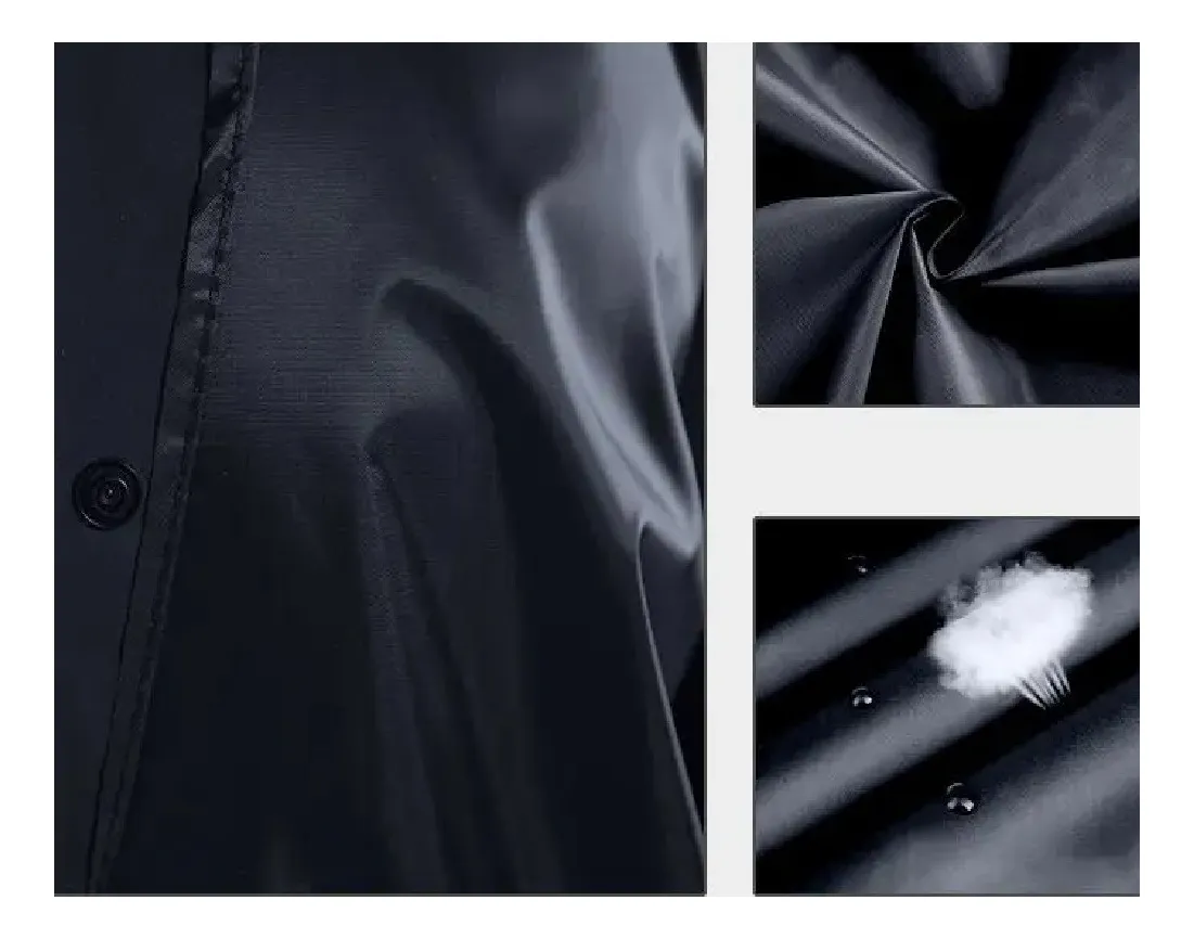 PONCHO CAPA LLUVIA LARGO PARA LLUVIA CHUBASQUERO PVC NEGRO - 3