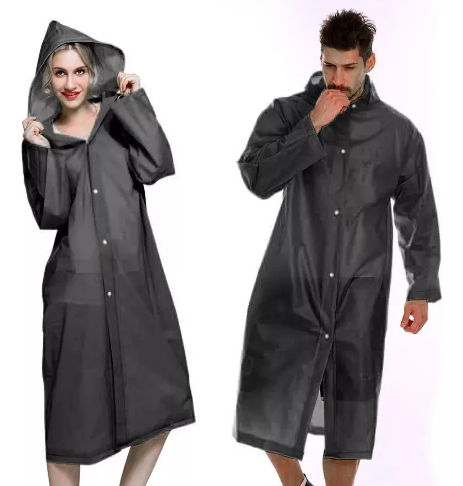 PACK X 10 PONCHO IMPERMEABLE LLUVIA UNISEX ADULTO NEGRO - 2