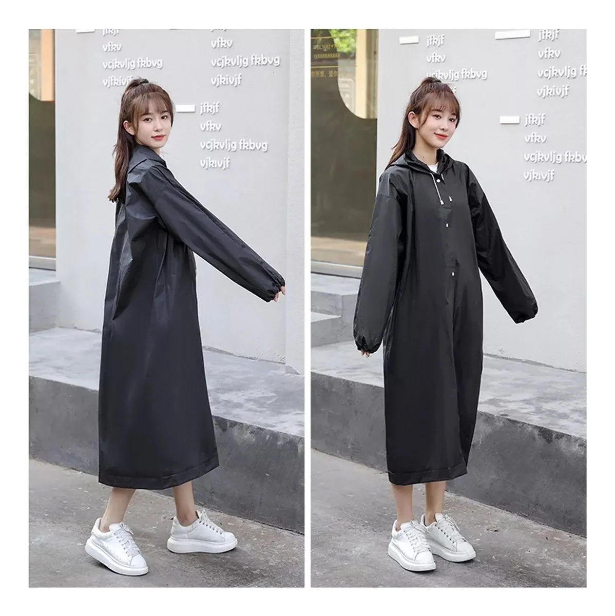 PACK X 10 PONCHO IMPERMEABLE LLUVIA UNISEX ADULTO NEGRO - 3