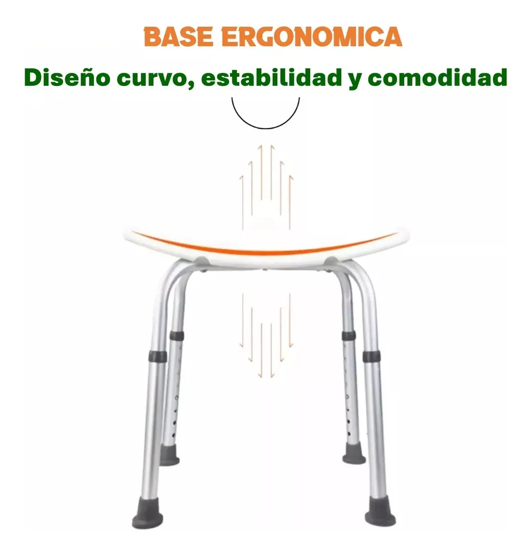 SILLA ASIENTO DUCHA SEGURIDAD PISO BAÑO REGULABLE TAUMM - 4