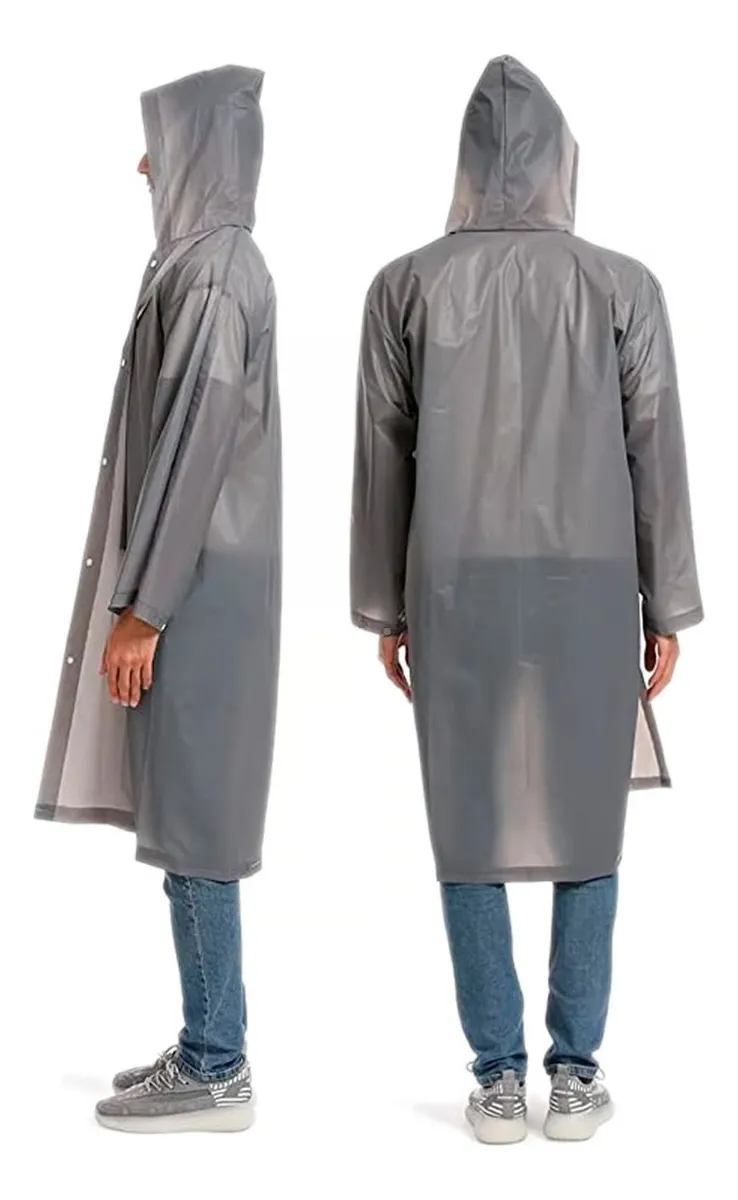 CAPA PONCHO IMPERMEABLE LLUVIA VIENTO UNISEX ADULTO GRIS - 3