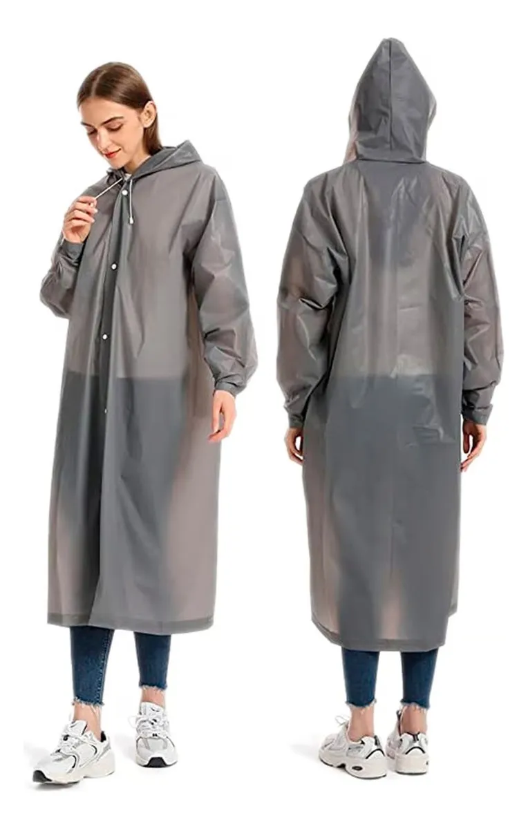 CAPA PONCHO IMPERMEABLE LLUVIA VIENTO UNISEX ADULTO GRIS - 4